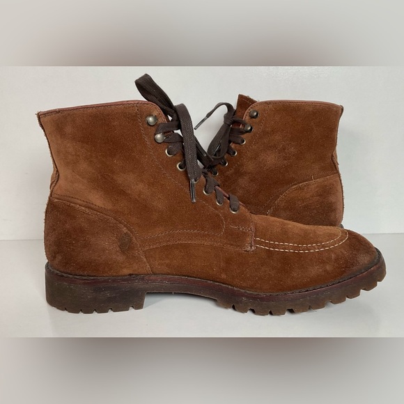 Frye Will Suede Lug Boots 11 M USA Made Rough Out - Picture 6 of 16